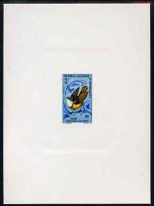 New Caledonia 1966 Birds 2f (Caledonian Whistler) imperf deluxe sheet on sunken card in full issued colours, as SG 405, stamps on , stamps on  stamps on birds     