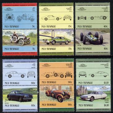 Tuvalu - Nui 1985 Cars #2 (Leaders of the World) set of 12 unmounted mint, stamps on cars    jensen     citroen maserati    hispano     buick     lotus     oldsmobile