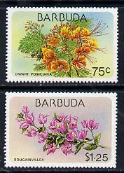 Barbuda 1978 Flora & Fauna 75c & $1.25 (the two vals depicting Flowers) SG 439 & 441 unmounted mint, stamps on , stamps on  stamps on flowers