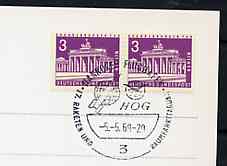 Postmark - West Berlin 1969 postcard with special cancellation for HOG 17th Rocket & Space Travel Congress illustrated with Rocket & Globe, stamps on space    globes