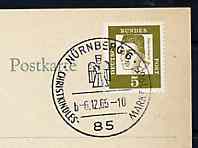 Postmark - West Germany 1965 postcard with special cancellation for Christ Child Market illustrated with Tinsel Angel, stamps on christmas