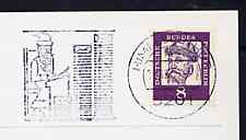 Postmark - West Berlin 1967 postcard with special machine cancellation of Himmelsthr illustrated with Father Christmas answering Children's Letters (Himmelsthr is German for 'Heaven's Door'), stamps on christmas      santa     children