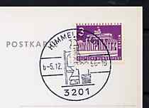 Postmark - West Berlin 1967 postcard with special handstamped cancellation of Himmelsthr illustrated with Father Christmas answering Children's Letters (Himmelsthr is German for 'Heaven's Door'), stamps on christmas      santa     children