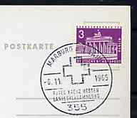 Postmark - West Germany 1965 postcard with special cancellation for Red Cross, Hessen, Provincial Meeting illustrated with Cross, stamps on red cross     