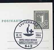 Postmark - West Germany 1966 postcard with special cancellation for Red Cross, Hessen, Provincial Meeting illustrated with Red Cross Centenary emblem, stamps on red cross