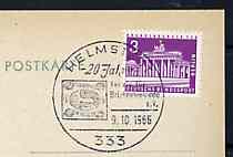 Postmark - West Berlin 1966 postcard with special cancellation for Postage Stamp Publicity Show illustrated with 1 Silver Groschen of Brunswick, stamps on stamp on stamp, stamps on stamp exhibitions, stamps on stamponstamp