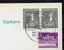 Postmark - West Berlin 1966 postcard with special cancellation for Gppingen Youth Days Stamp Exhibition illustrated with small boy holding Stamp Album, stamps on stamp exhibitions, stamps on postal