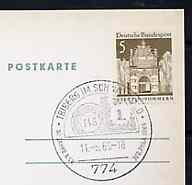 Postmark - West Germany 1969 postcard with special cancellation for Jub-Phila Stamp Exhibition illustrated with 1kr stamp of Baden & '145' ring cancel, stamps on stamp exhibitions, stamps on postal
