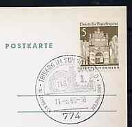 Postmark - West Germany 1969 postcard with special cancellation for Jub-Phila Stamp Exhibition illustrated with 1kr stamp of Baden & '145' ring cancel, stamps on stamp exhibitions, stamps on postal
