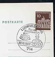 Postmark - West Germany 1966 postcard with special cancellation for Ludwigsburg Stamp Collectors' Publicity Show illustrated with Postillion, stamps on , stamps on  stamps on postal, stamps on  stamps on postman