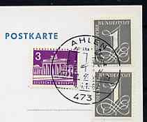 Postmark - West Berlin 1967 postcard with special Ahlen cancellation for Day of the Open Door illustrated with Postillion & Open Door, stamps on , stamps on  stamps on postal, stamps on  stamps on postman