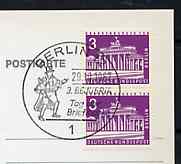Postmark - West Berlin 1967 postcard with special cancellation for Third Berlin Youth Stamp Exhibition (Bejubria) illustrated with Postillion, stamps on postal, stamps on stamp exhibitions, stamps on postman