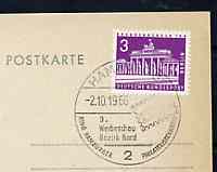 Postmark - West Germany 1966 postcard with special Hamburg cancellation for Stamp Publicity Show (for Philatelic Youth) illustrated with stylised Stamp, stamps on stamp on stamp, stamps on stamp exhibitions, stamps on stamponstamp