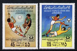 Libya 1979 University Games set of 2 unmounted mint, SG 923-4, stamps on sport    volley    football