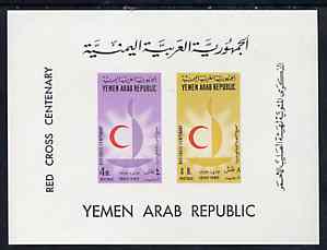 Yemen - Republic 1963 Red Cross Centenary imperf m/sheet unmounted mint, SG MS 239a, Mi BL 18, stamps on red cross    medical