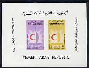 Yemen - Republic 1963 Red Cross Centenary imperf m/sheet unmounted mint, SG MS 239a, Mi BL 18, stamps on , stamps on  stamps on red cross    medical