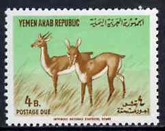 Yemen - Republic 1964 Gazelle 4b from Postage Due set unmounted mint, SG D298, Mi 14, stamps on , stamps on  stamps on animals       gazelles