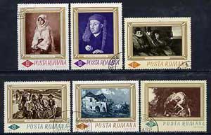 Rumania 1967 Paintings set of 6 cto used, SG 3450-55, Mi 2576-81, stamps on , stamps on  stamps on arts, stamps on  stamps on rembrandt, stamps on  stamps on rubens