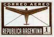 Argentine Republic 1940 Aeroplane & Envelope 1p imperf colour trial in brown, as SG 691, stamps on , stamps on  stamps on aviation     letter