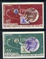 Mali 1962 Satellite Link set of 2 IMPERF from limited printing, as SG 55-6 some gum disturbance on 45f, stamps on , stamps on  stamps on communications    space, stamps on  stamps on  tv , stamps on  stamps on 