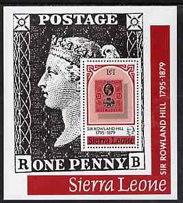 Sierra Leone 1979 Rowland Hill m/sheet unmounted mint, SG MS 621, stamps on rowland hill, stamps on stamp on stamp, stamps on stamponstamp