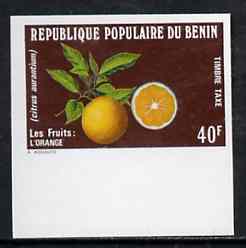 Benin 1978 Postage Due 40f Oranges imperf in issued colours from limited printing, as SG D718, stamps on , stamps on  stamps on fruit    oranges