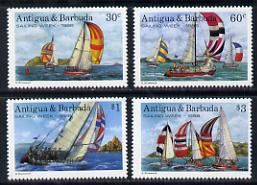 Antigua 1988 Sailing Week set of 4 unmounted mint, SG 1190-93, stamps on , stamps on  stamps on ships     yachts    sailing