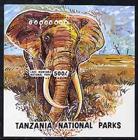 Tanzania 1993 National Parks unmounted mint m/sheet (Elephant) SG MS 1696, Mi BL 228, stamps on , stamps on  stamps on animals, stamps on elephant, stamps on national parks, stamps on  stamps on parks