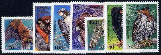 Tanzania 1994 Birds of Prey unmounted mint set of 7, SG 1847-53, Mi 1854-60*, stamps on birds    birds of prey    eagles    osprey    condor    vulture    falcon