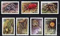 Tanzania 1994 Arachnids (Spiders) unmounted mint set of 7, SG 1830-36, Mi 1798-1804*, stamps on , stamps on  stamps on insects    spiders