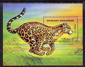 Madagascar 1994 Animals unmounted mint m/sheet, Yv BL 94, stamps on , stamps on  stamps on animals    cats    jaguar