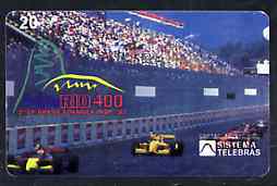 Telephone Card - Brazil 20 units phone card showing Race Track of Formula Indy 97 Grand Prix, stamps on cars    racing cars