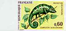 France 1971 Chameleon 60c imperf from limited printing Yv 1692 unmounted mint, SG 1936var, stamps on , stamps on  stamps on animals    reptiles, stamps on  stamps on chameleons