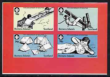 Bernera 1982 75th Anniversary of Scouting imperf set of 4 unmounted mint , stamps on , stamps on  stamps on scouts, stamps on knots