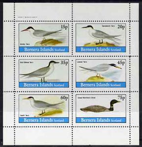 Bernera 1982 Birds #32 (Terns (5) & Diver) perf set of 6 values (15p to 75p) unmounted mint, stamps on , stamps on  stamps on birds        terns    divers