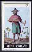 Staffa 1982 Costumes (Guillaume) imperf souvenir sheet (£1 value) unmounted mint, stamps on costumes