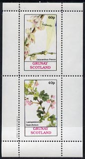 Grunay 1982 Flowers #03 (Calycanthus & Lasiopetalum) unmounted mint perf set of 2 (40p & 60p), stamps on , stamps on  stamps on flowers