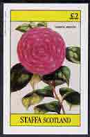Staffa 1982 Camellia imperf deluxe sheet (£2 value) unmounted mint, stamps on flowers, stamps on  tea , stamps on drink