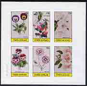 Staffa 1982 Flowers #16 (Pansies, Fuchsia, Azalea, etc) imperf set of 6 values (15p to 75p) unmounted mint, stamps on , stamps on  stamps on flowers, stamps on  stamps on fuchsia, stamps on  stamps on violas