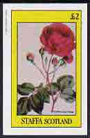 Staffa 1982 Flowers #16 (The Bourbon Rose) imperf  deluxe sheet (£2 value) unmounted mint, stamps on flowers    roses