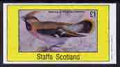 Staffa 1982 Birds #51 (Waxwing) imperf souvenir sheet (Â£1 value) unmounted mint, stamps on birds        waxwing