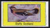 Staffa 1982 Birds #51 (Waxwing) imperf souvenir sheet (£1 value) unmounted mint, stamps on birds        waxwing