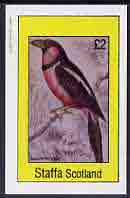 Staffa 1982 Birds #51 (Black Billed Gaper) imperf deluxe sheet (Â£2 value) unmounted mint, stamps on , stamps on  stamps on birds        gaper