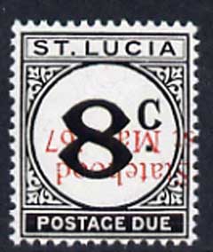 St Lucia 1967 Postage Due 8c Statehood opt in red (inverted) unmounted mint , stamps on dues