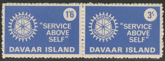 Davaar Island 1965 Rotary Clubs se-tenant perf set of 2 (1s6d & 3s red) unmounted mint, stamps on , stamps on  stamps on rotary