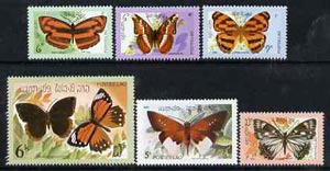 Laos 1982 Butterflies complete set of 6 unmounted mint, SG 552-57*, stamps on butterflies