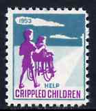 Cinderella - Canada 1953 Help Crippled Children Easter Seal, fine unmounted mint*, stamps on cinderellas, stamps on cinderella     easter    disabled