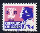Cinderella - Canada 1955 Help Crippled Children Easter Seal, fine unmounted mint*, stamps on cinderellas, stamps on cinderella     easter    disabled