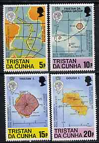 Tristan da Cunha 1980 Anniversary of Royal Geographical Society (Maps) set of 4 unmounted mint, SG 296-99*, stamps on geographical, stamps on maps