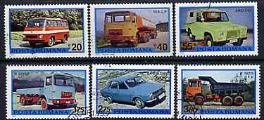 Rumania 1975 Motor Vehicles complete set of 6 cto used, SG 4174-79, Mi 3303-08, stamps on transport    buses, stamps on  oil , stamps on cars      trucks